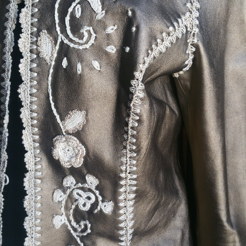 Oscar by Oscar de la Renta Bronze Leather Stunning - Picture 2 of 8